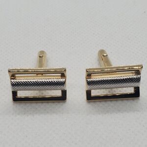 Swank Gold Tone & Silver Tone Cuff Links